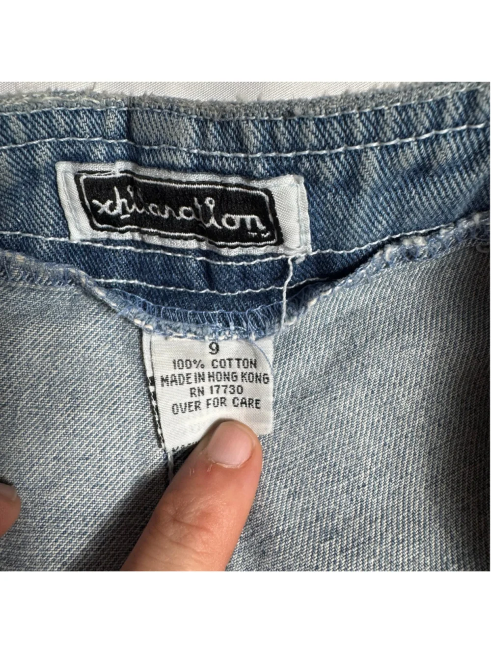Women's Xhilaration Blue Jean Shorts Size 9 Lace-Up Front